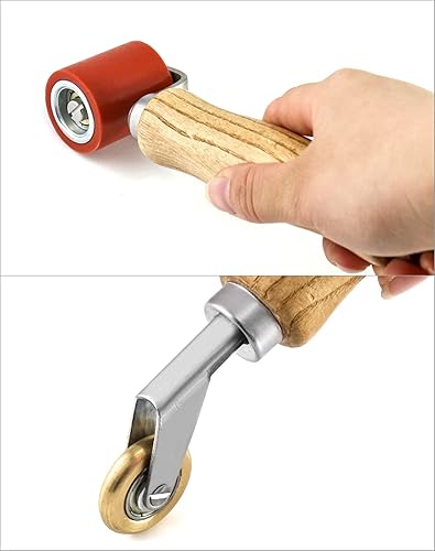 Miniatura 4 de QWORK Rodillo de costura, rodillo de costura de silicona de 1.575 in con rodillo de latón de 0.236 in, herramienta de rodillo de costura alisadora