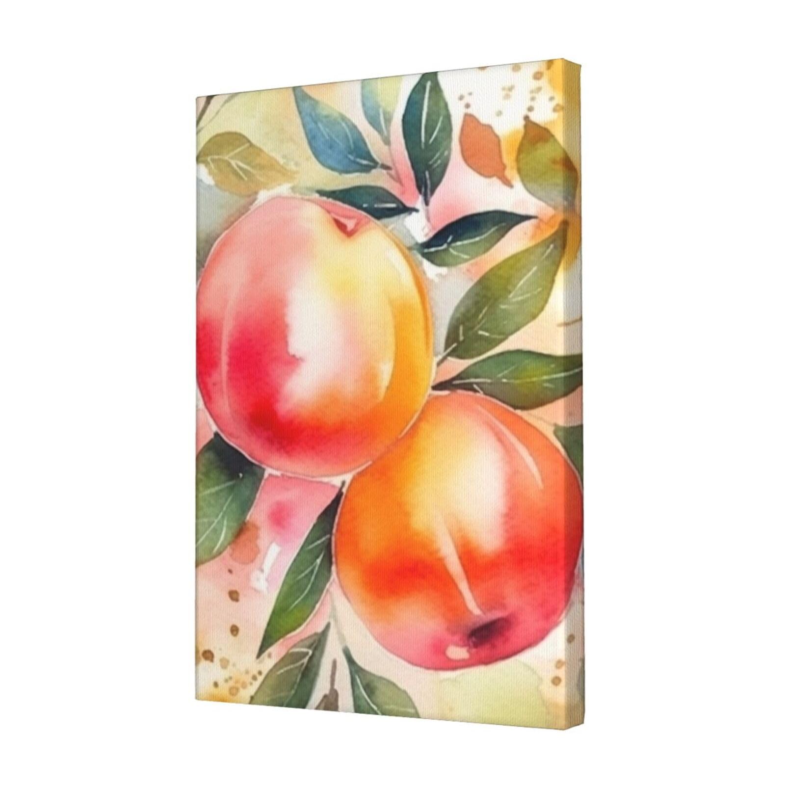 KLOPH Colorful Peach Watercolor Design Canvas Wall Art for Living Room 12"x18" Modern Artwork Painting for Bathroom Hanging Canvas Prints Aesthetic Wallart for Bedroom Kitchen Office Wall Decor