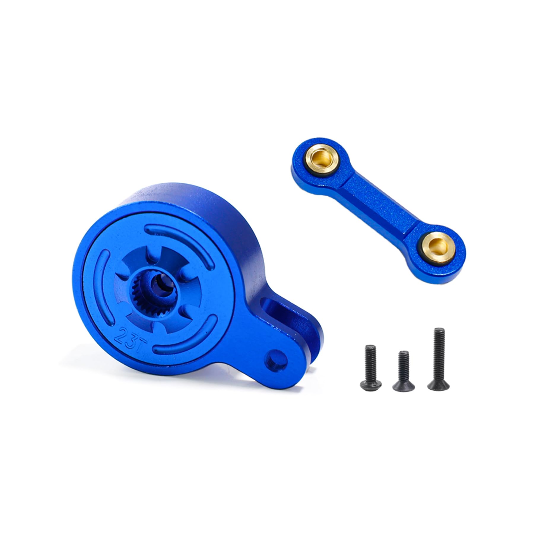 Arrma 1/10 4WD 3s 4s Universal Servo Saver Arm, Fixed Link Steering Servo saver, You can choose between 23T or 25T (23T Blue)