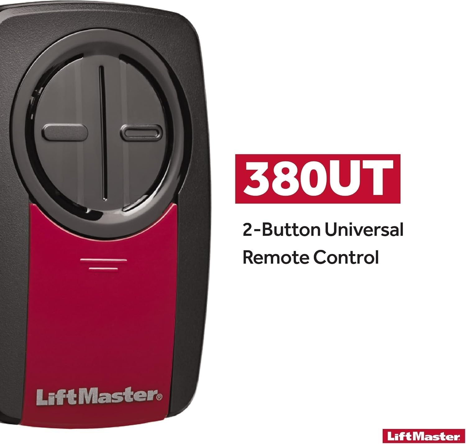 LiftMaster 380UT 2-Button Universal Remote Control Garage Door Opener - Universal Compatibility only with brands LiftMaster, Chamberlain, Craftsman, Genie, Linear, Stanley, and Wayne-Dalton