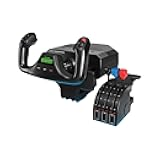 Logitech G PRO Flight Yoke System, Professional Simulation Yoke and Throttle Quadrant, 3 Modes, 75 Programmable Controls, Configurable Knobs, Steel Shaft, USB, PC - Black