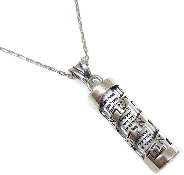 MYSTIC JEWELS by Dalia - 925 Sterling Silver - Mezuzah with Silver Chain, Crystal,