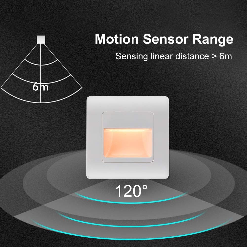 Recessed Led Wall Lamp PIR Motion Sensor Stair Case Light AC85-110V Step Lamp Corridor Lighting Indoor Wall Lighting Warm White 3000K