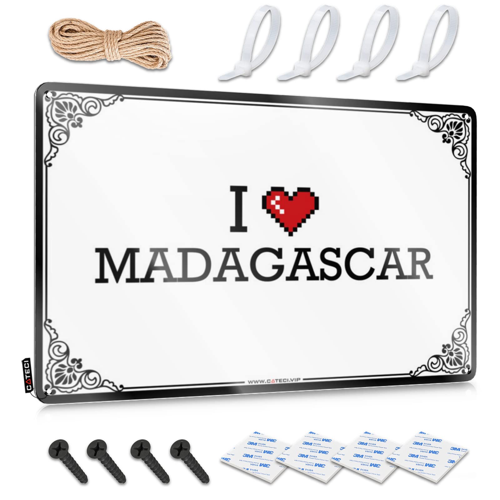 Fun Wall Art, Funny Decor Decor I Love Madagascar | Farmhouse Basement Bar Decor(20X30CM)