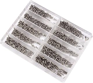 1000pcs 1.6-5.5mm Stainless Steel Watch Repair Screws Eyeglass Spectacle Clock Fixing Tool Kit with Multi-Size Selection