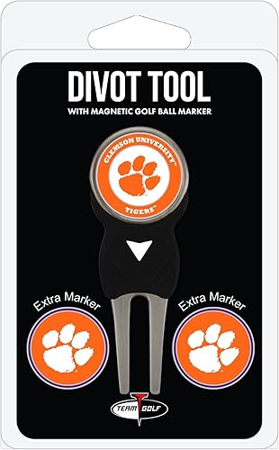 Vista 60 de Team Golf NCAA - Herramienta Divot con 3 marcadores de pelota de golf, los marcadores son esmaltes magnéticos extraíbles de doble cara
