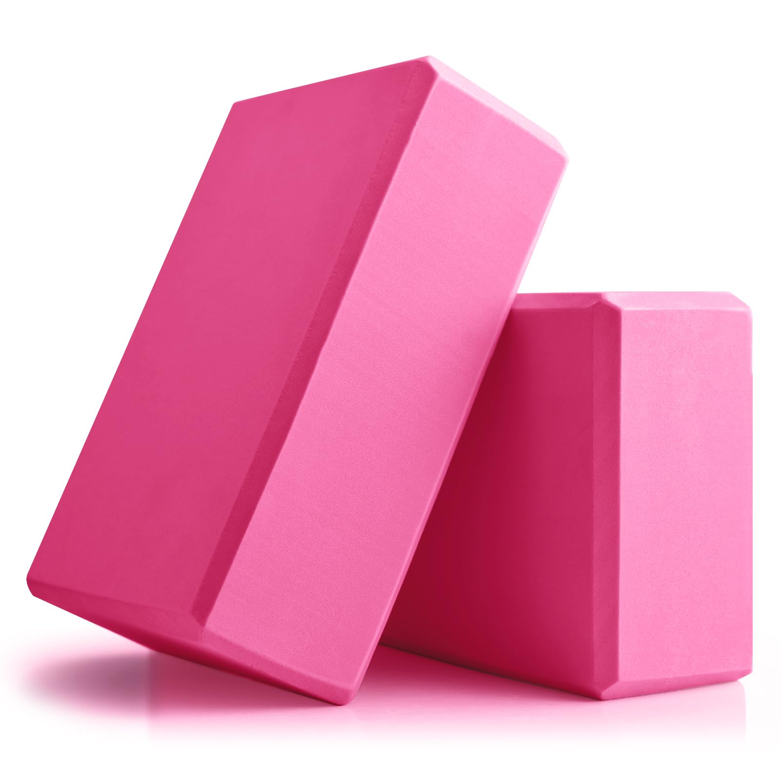 Yoga Blocks 2 Pcs, 9"x6"x3" Yoga Brick Foam Blocks EVA Foam Block Props Accessories for Pilates Stretching and Meditation (Rose Red, Large) โ image 1