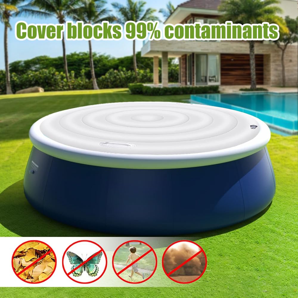 Cubierta Inflable para Bañera de Hidromasaje, 160cm Tapa Aislada para SPA, Redonda Exterior Tapa de SPA, Cubierta de Hidromasaje con Dos Asas, para La Mayoría Bañeras (Round Blanco)