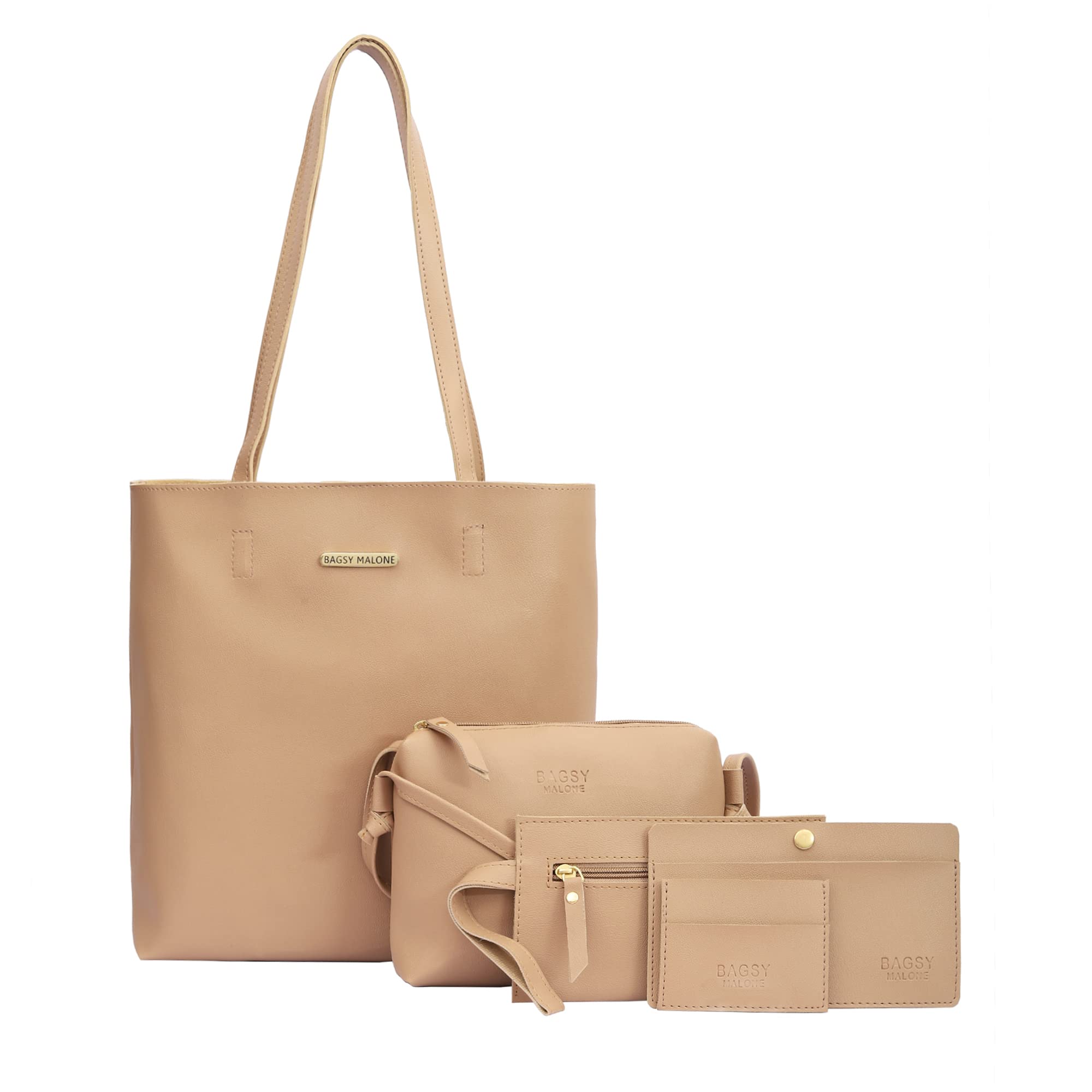bagsy malone Women's Vegan Leather Stylish Tote Bag Pack of 5 | Ladies Purse Handbag | Womens Day Gift-picture-25