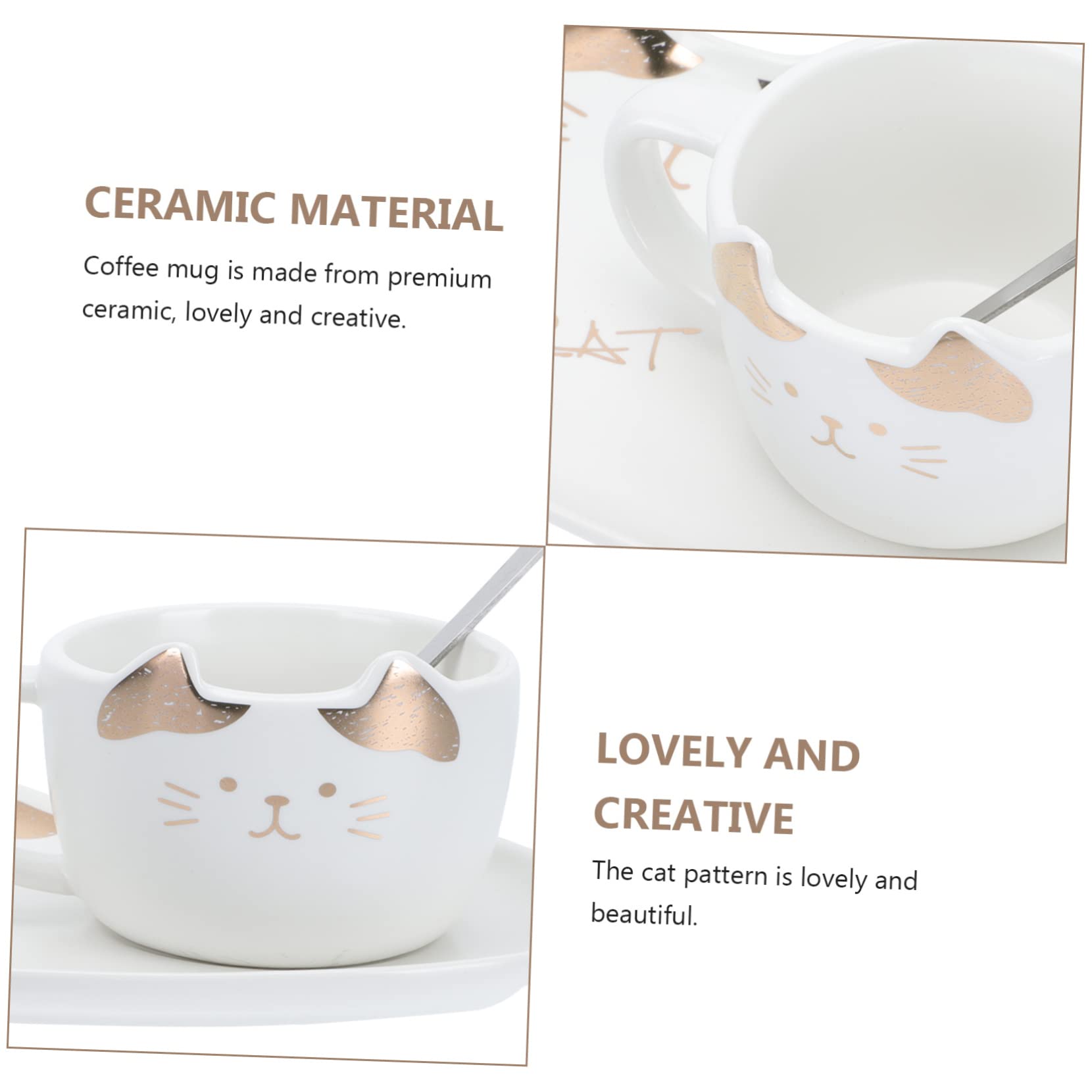 Tasses à café en céramique, Tasse et soucoupe en porcelaine fine, 1 ensemble de tasses à café en forme de chat, verre expresso, drapeau de vélo, tasses à expresso italiennes, tasses à café expresso au