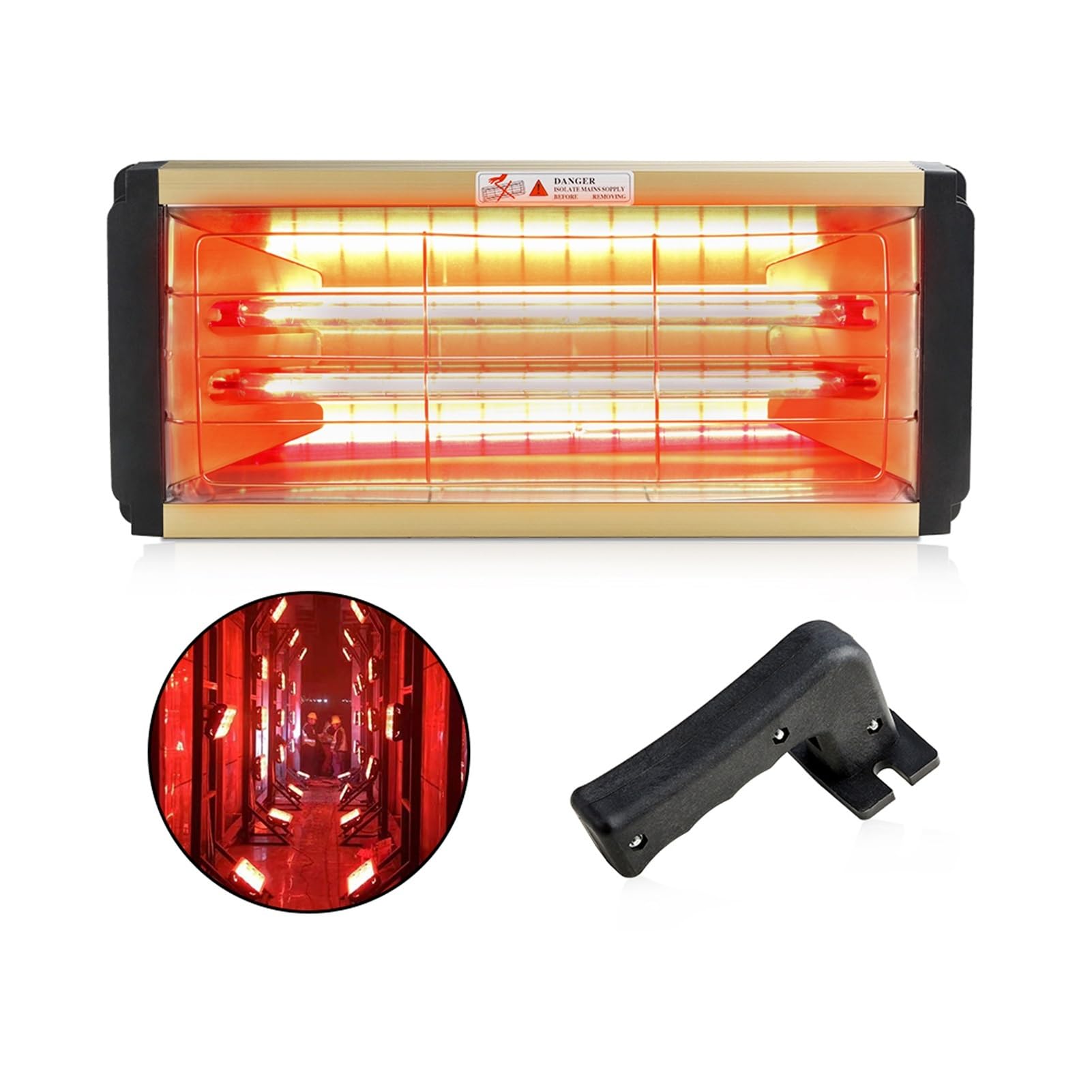 Lampa Do Malowania Na Podczerwień O Krótkiej Fali Suszarka Na Podczerwień Ręczna Lampa Grzewcza 2000W Podgrzewacz Do Farby Utwardzany Na Gorąco Naprawa Karoserii Suszenie(DT-KC-002)