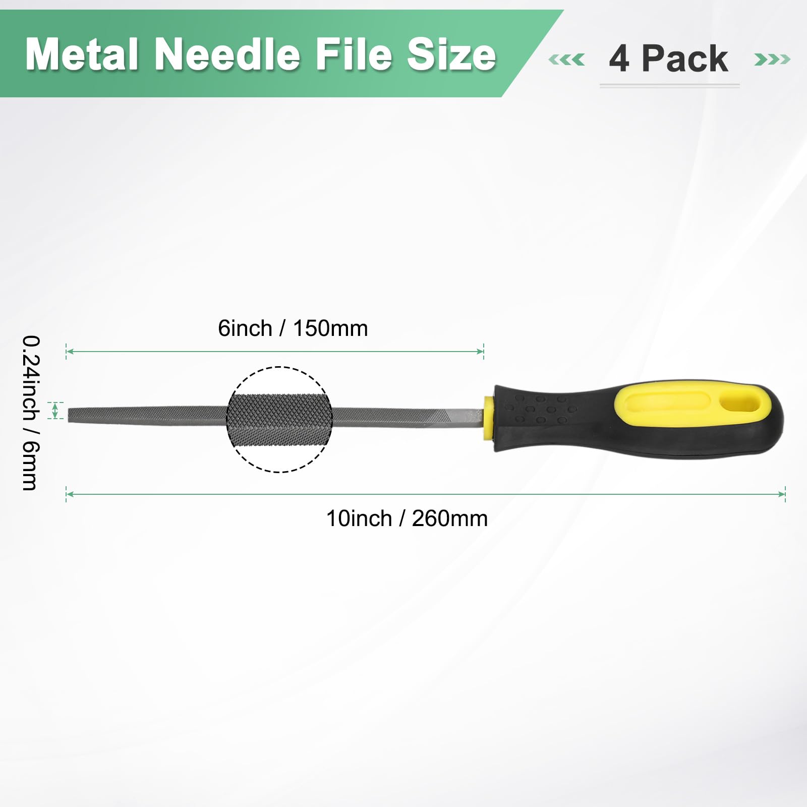 M METERXITY 4-Pack Square Metal File 6 Inch - Image 3
