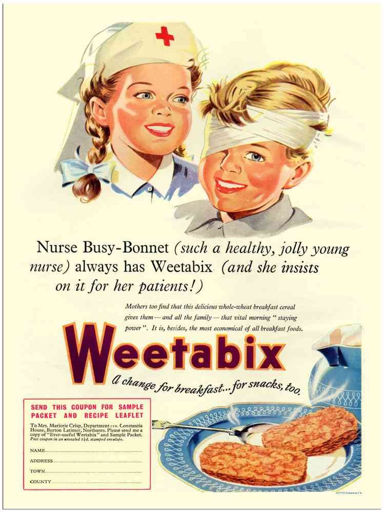 Libby's Emporium White Metal Sign 1722 Weetabix Breakfast Nurse 1950S A4 12X8 Aluminium