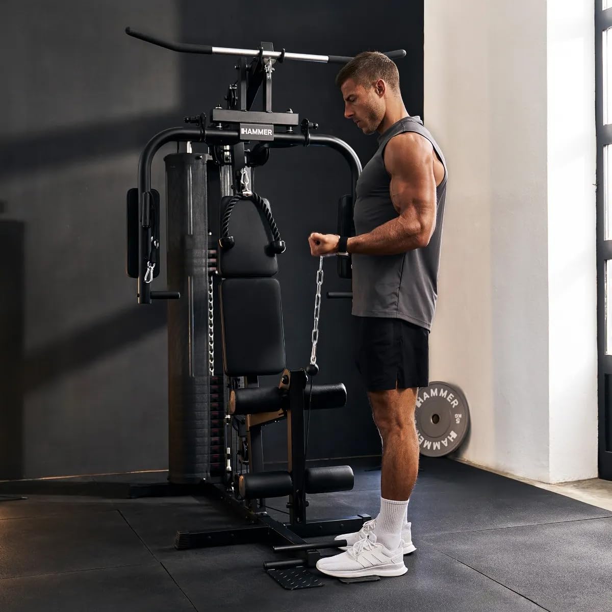 HAMMER Finnlo Kraftstation Autark 600 – Heimtrainer für Zuhause mit Cable-Cross-Funktion