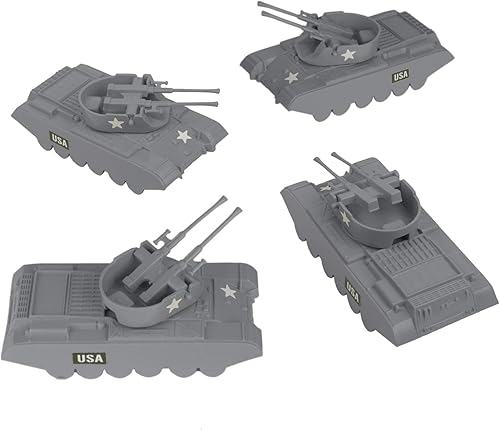 Miniatura 4 de BMC Classic Payton Tanques antiaéreos  4 unidades de plástico gris ejército hombres vehículos
