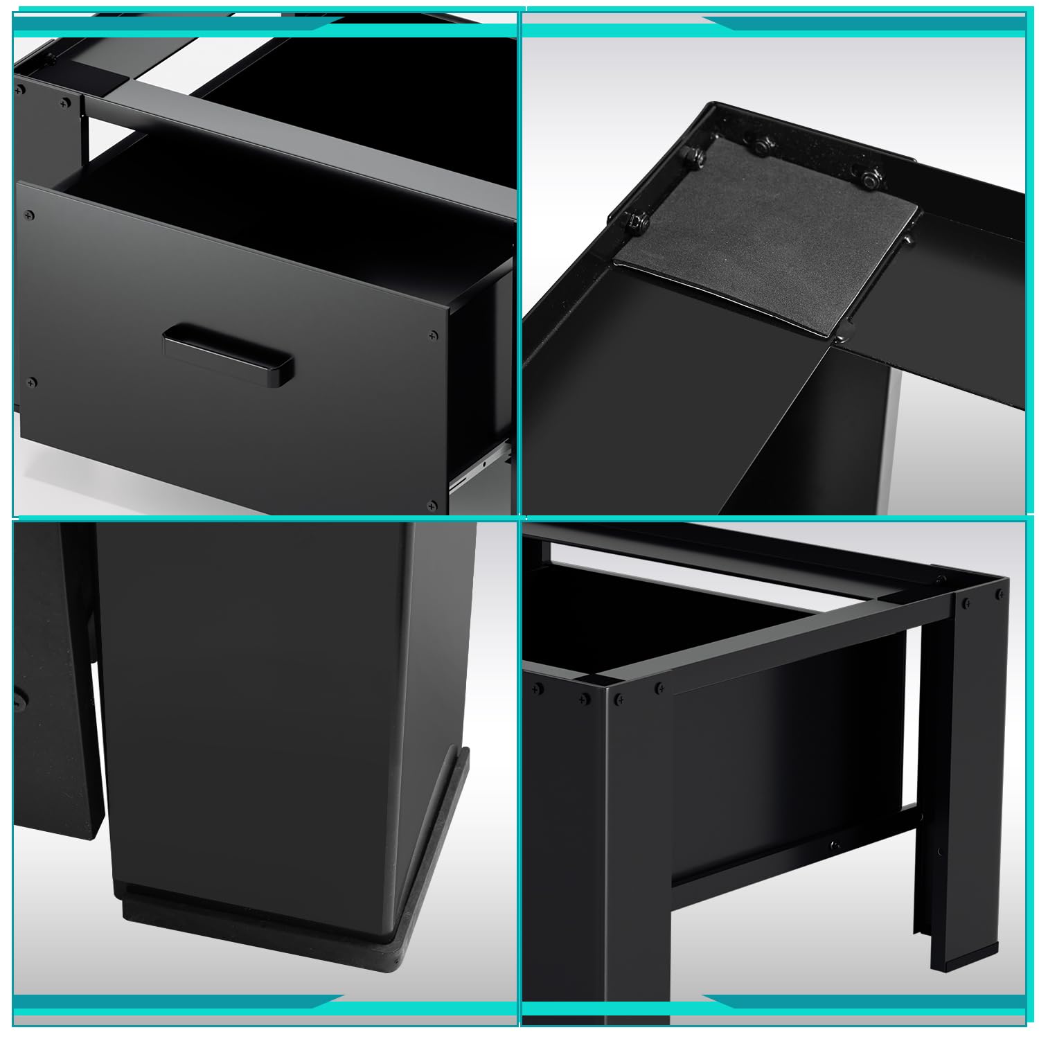 Herrselsam Armadietto per lavatrice con cassetto 63 x 54 x 32 cm - Podio per lavatrice e asciugatrice, con cassetto grande (44 x 48 x 18 cm) e cuscinetto in gomma per assorbire il rumore