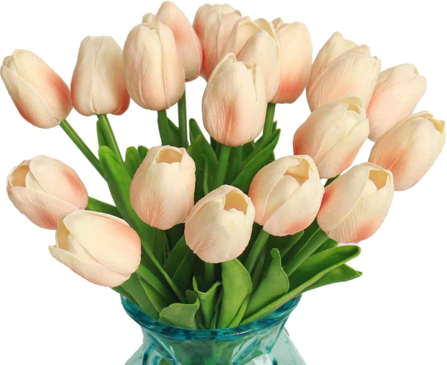 BOSHENG 20pcs Artificial Tulip Silk Flowers 13" for Artificial Real Touch Tulips Fake Flower Arrangement Bouquet for Home Office Wedding Decoration