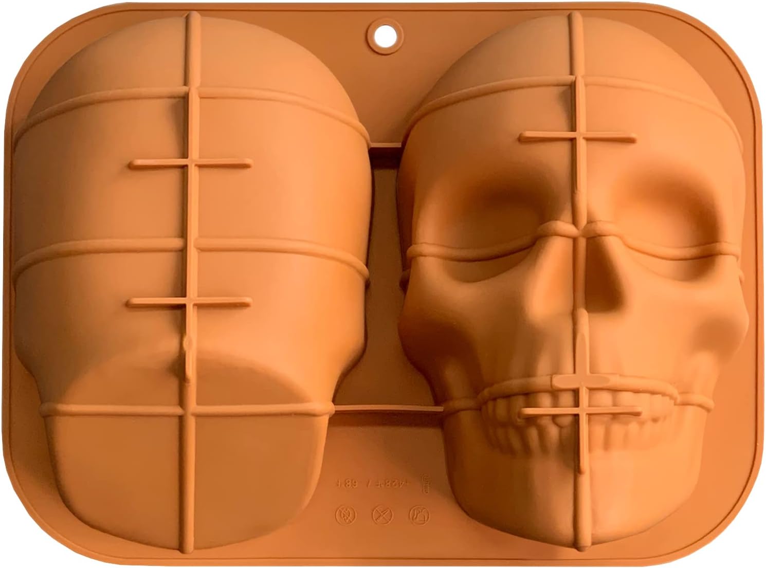 JETKONG Large Skull Cake Pan Haunted Skull Baking Cake Mold for Halloween and Birthday Party