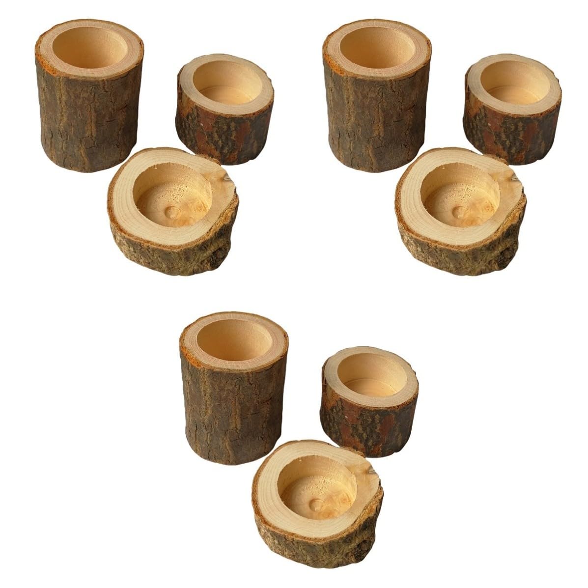 Gatuida 18 Pollici Portacandele Rustico in Legno Ceppo Creativo per