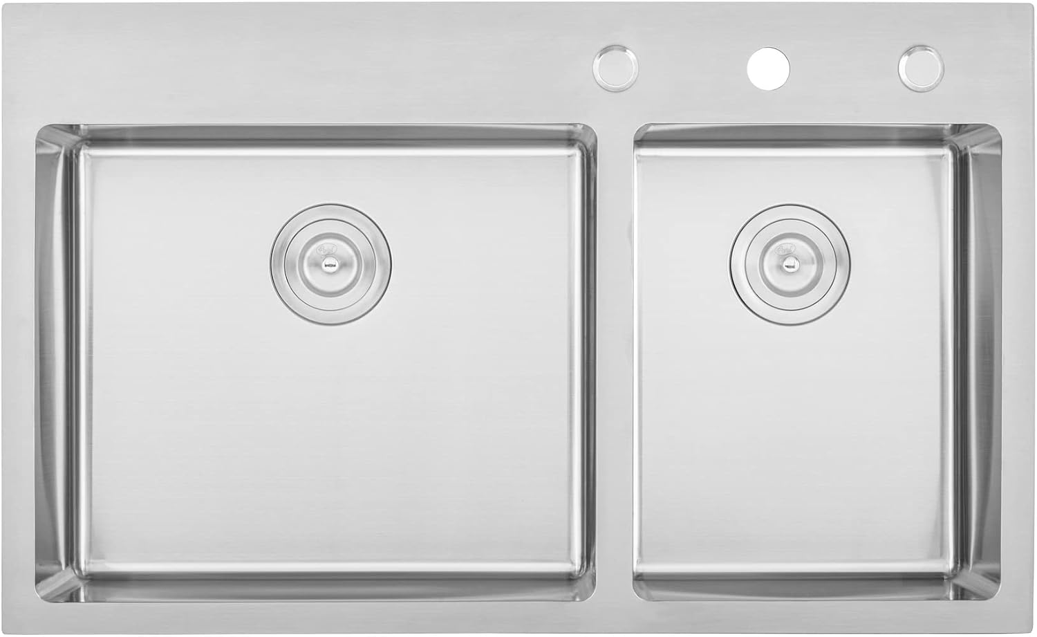 CozyBlock 36 Inch 16-Gauge Stainless Steel Topmount Drop-in 60/40 Double Bowl Kitchen Sink in Brushed Stainless Steel Finish with Silicone Dishrack and Strainer
