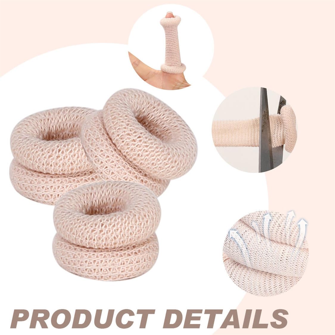 Lot de 30 protège-doigts tubulaires respirants - Protection du bout des doigts - En coton extensible