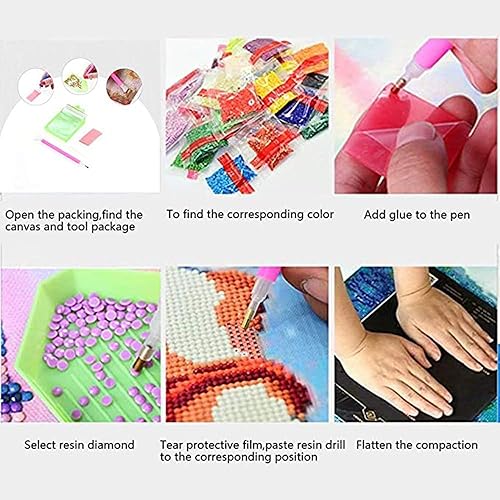 Miniatura 8 de Arte nórdico Vikings Runes, pintura de diamante, fantasía, dragón, obra de arte de pared de brújula vikinga, arte de pared 5D de taladro completo,