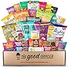 Deluxe VEGAN Snacks Care Package: Delicious Vegan Jerky, Protein Bars, Cookies, Chips, Puffs, Fruit & Nuts, Healthy Gift Basket Alternative, Snack Variety Pack, College Student Care Package