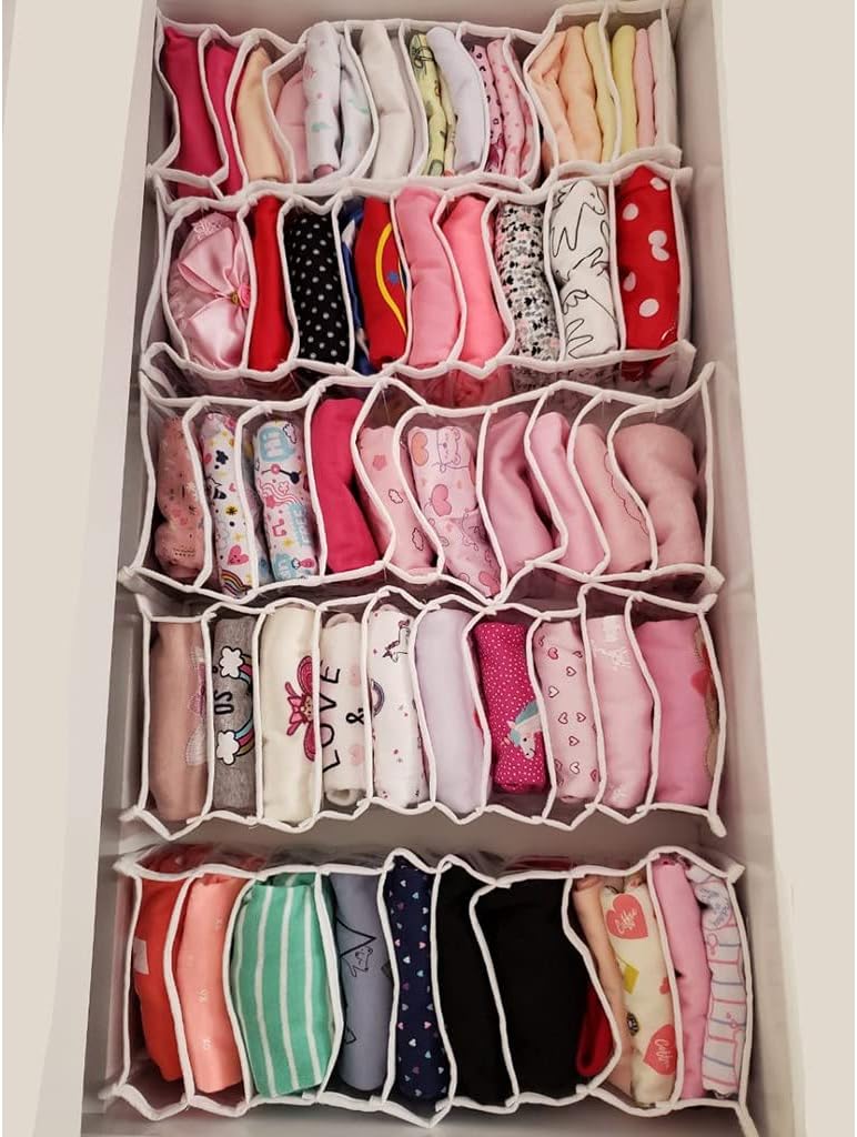 kit 4 Colmeia Organizadora de gavetas para calcinha, meias, cuecas 10x12x35cm Branco - Organizalux