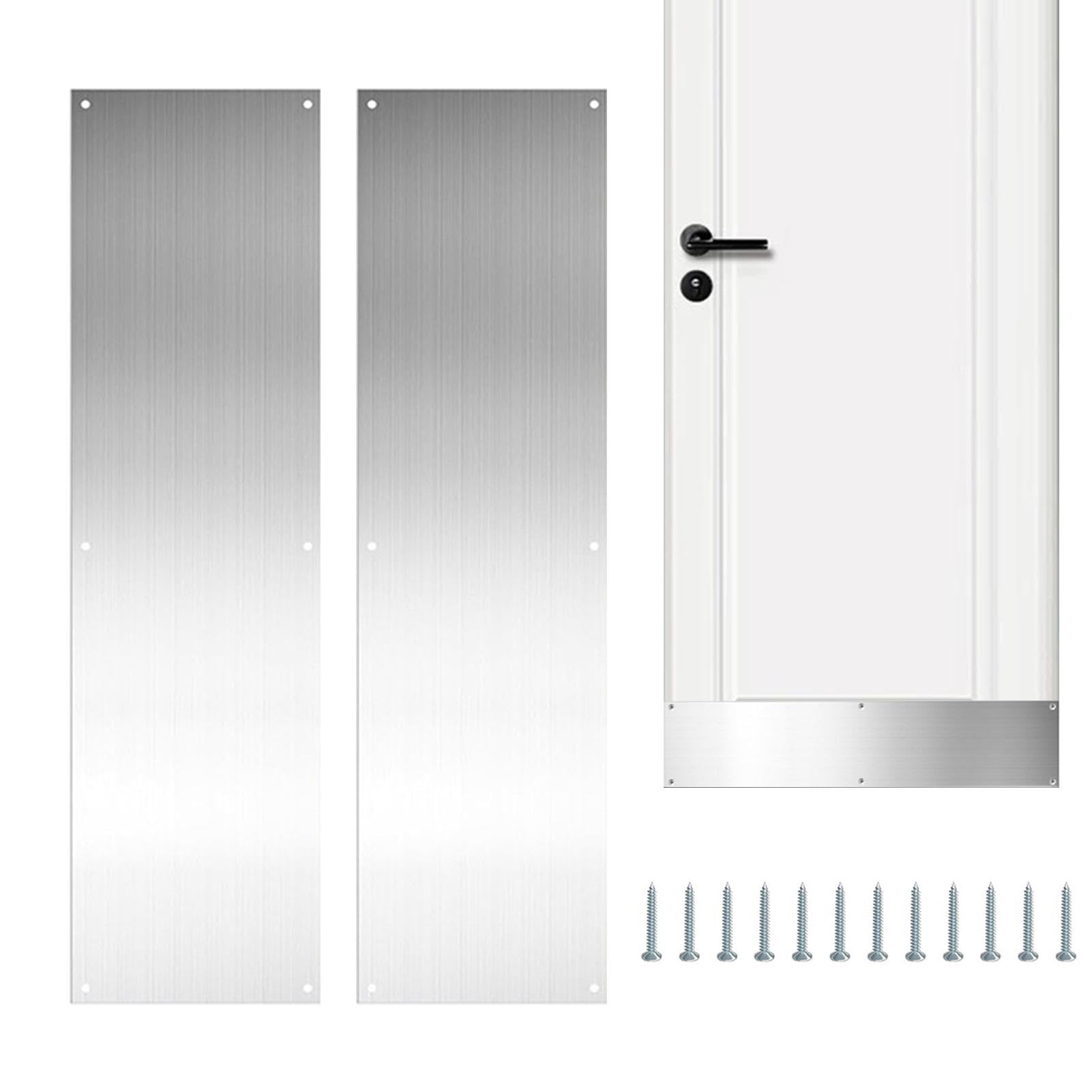 2x Türtrittblech Aus Aluminium Für Außentüren (91,4 Cm Breit) – Schwarz, Kratzfest, Mit Schrauben