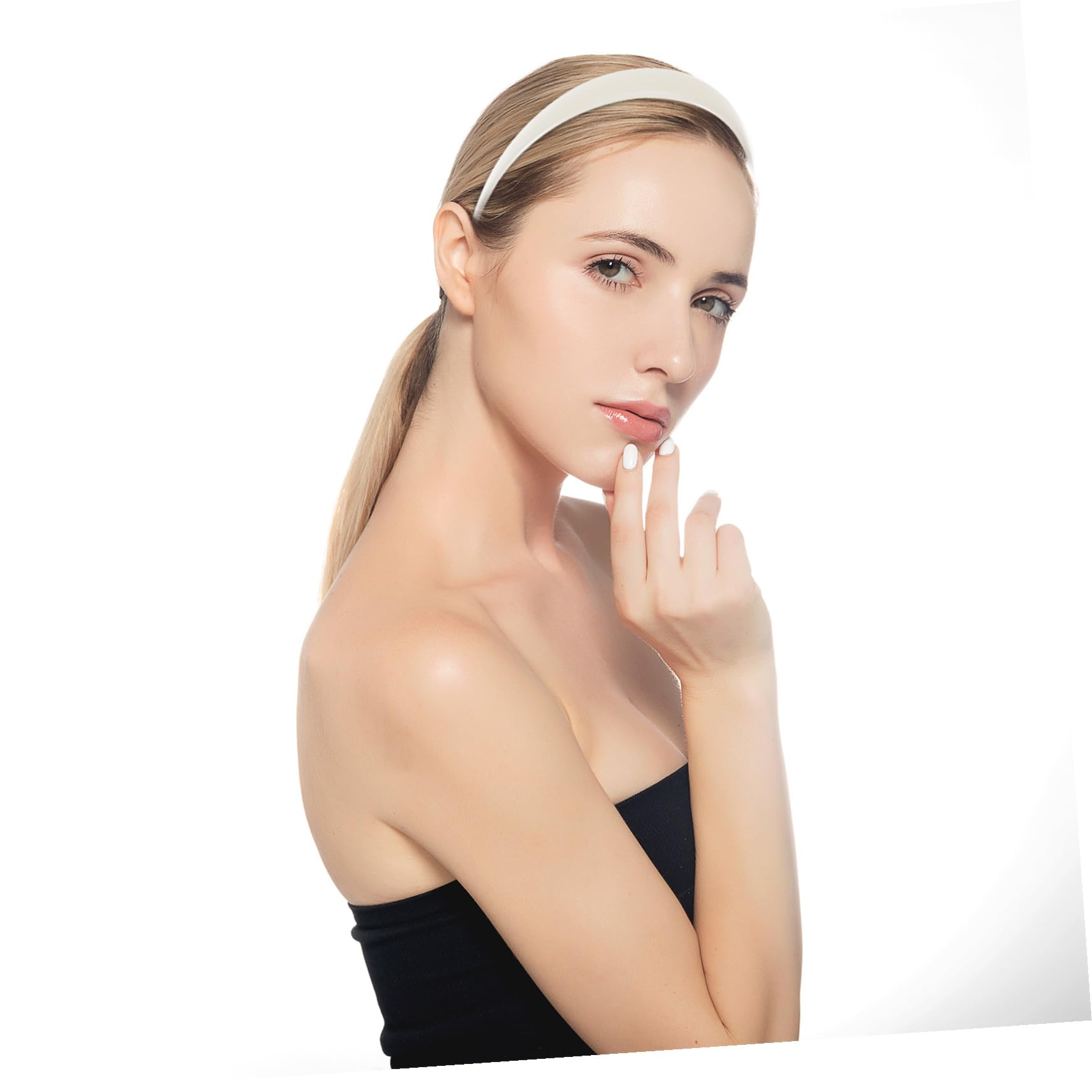 Anneome 50 pezzi Fasce per Capelli in Plastica Bianco Cerchietti Flessibili Senza Denti per Donna e Ragazze Accessori Capelli Fai da Te Leggeri e Comodi per Uso Quotidiano e Feste