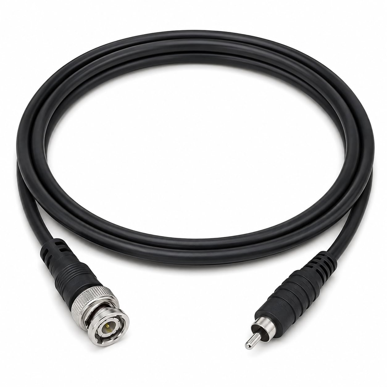 Cable adaptador BNC macho a RCA macho coaxial de 75 ohmios para video compuesto 5