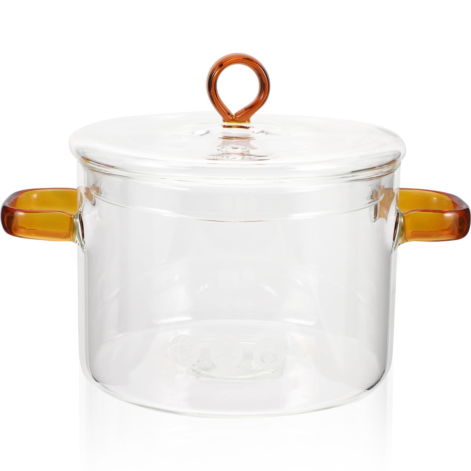 Casserole en Verre 1500ml avec Couvercle, Double Poignée | Verre Borosilicate, Cuisson Visible, Usage Maison pour Nouilles et Repas Bébé