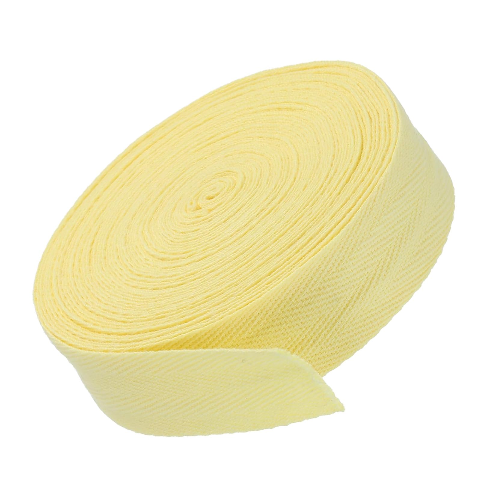 MACHSWON 1.2"/3cm Cotton Twill Tape 10 Yards Cotton Ribbon Bias Binding Tape Herringbone Webbing Trim for Sewing Gift Wrapping Craft DIY Light Yellow