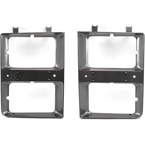 OE Replacement New Dual Rectangle Headlight Bezels Trim Set Direct Replacement for 1983-1984 Chevrolet C10 C20 C30 Truck Blazer Suburban (Partslink Number GM2512109, GM2513109)