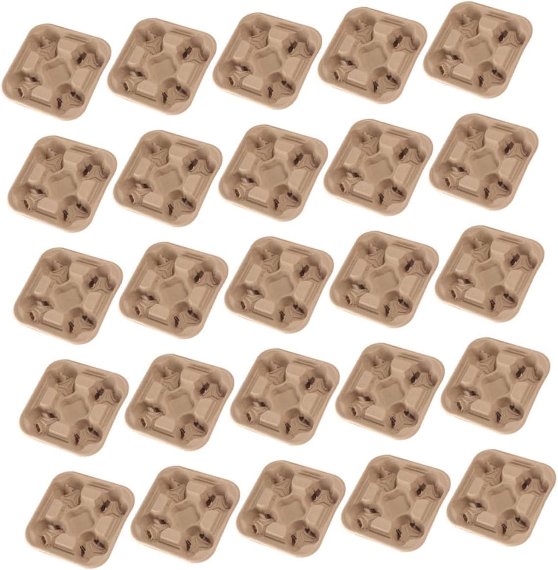 VOSAREA 25pcs Cup Holder Tray Outdoor Cup Trays Useful Beverage Packing Boxes Takeout Packing Supply Space-Saving Design