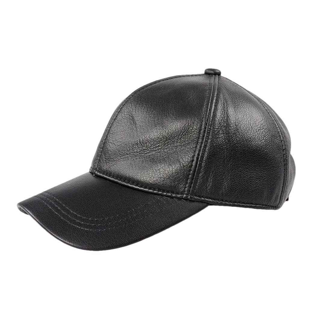 Gorra de béisbol de piel auténtica para hombre, ajustable, de piel auténtica