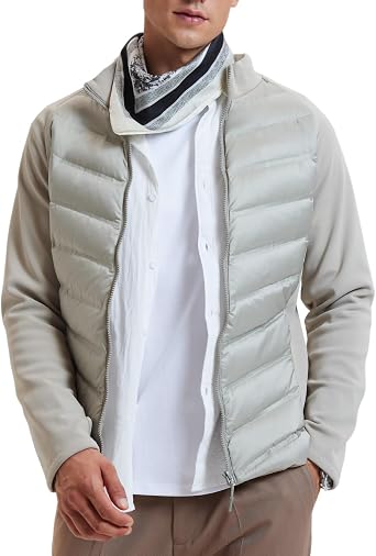 AFZ Mens Lightweight Puffer Jacket 800-Down-Fill Water Resistant Quilted Duck Down Jackets for Running