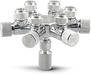 IUPPA Aquarium Tank Splitter Regulator Distributor Needle Fine Adjusting Valve for Regulator with 6 Way Outlets