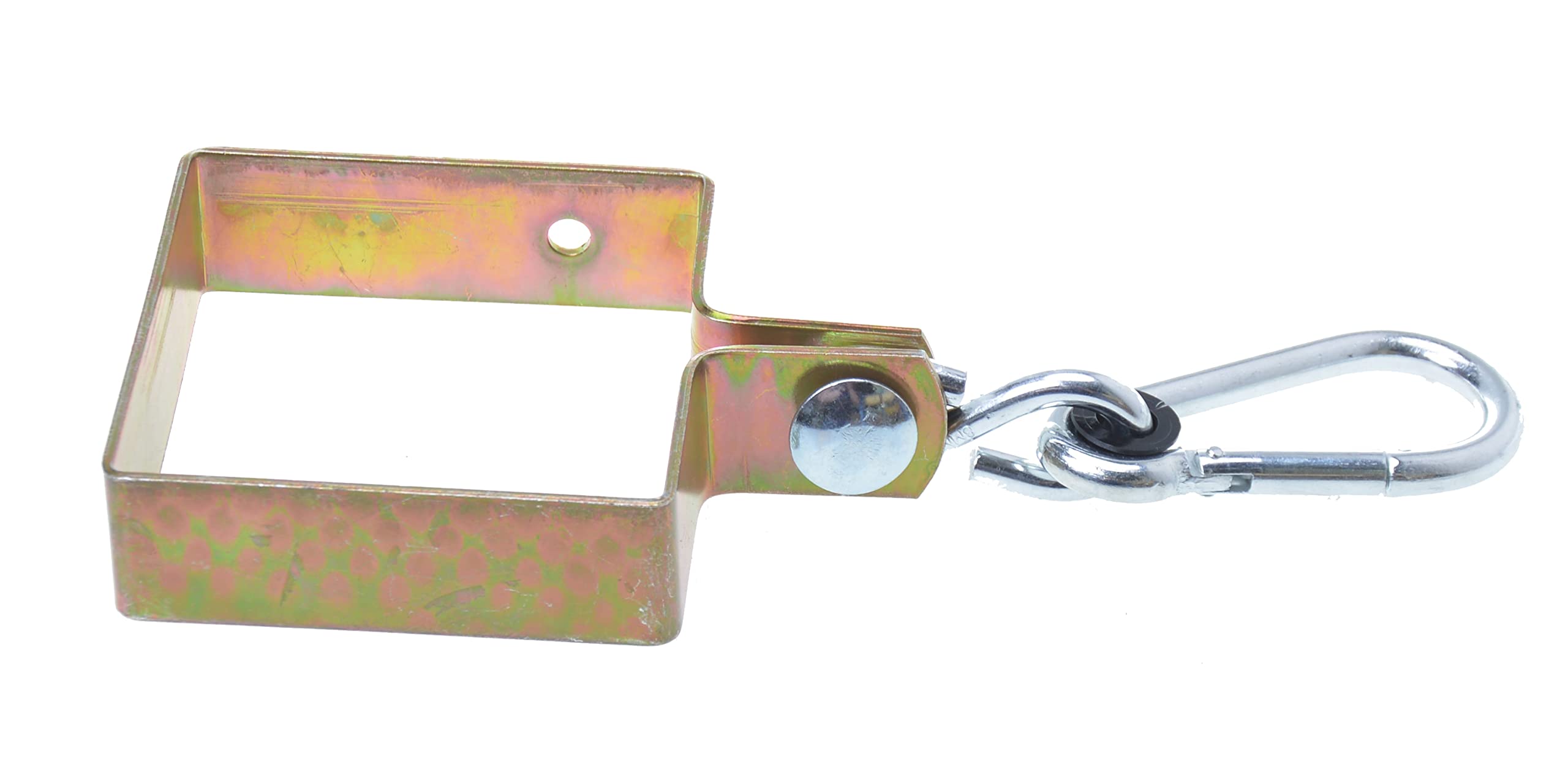 2er Set Schaukelschelle 100x100 mm für Holzbalken 10x10 cm, Schaukelhaken mit Karabiner, Vierkantschelle für Hängesitz und Garten