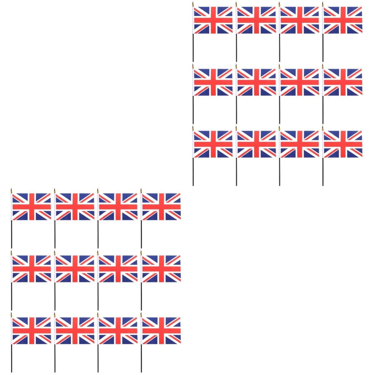 Mini-drapeau Union Jack POPETPOP en tissu de poignée pour cortège et fête nationale 100pcs