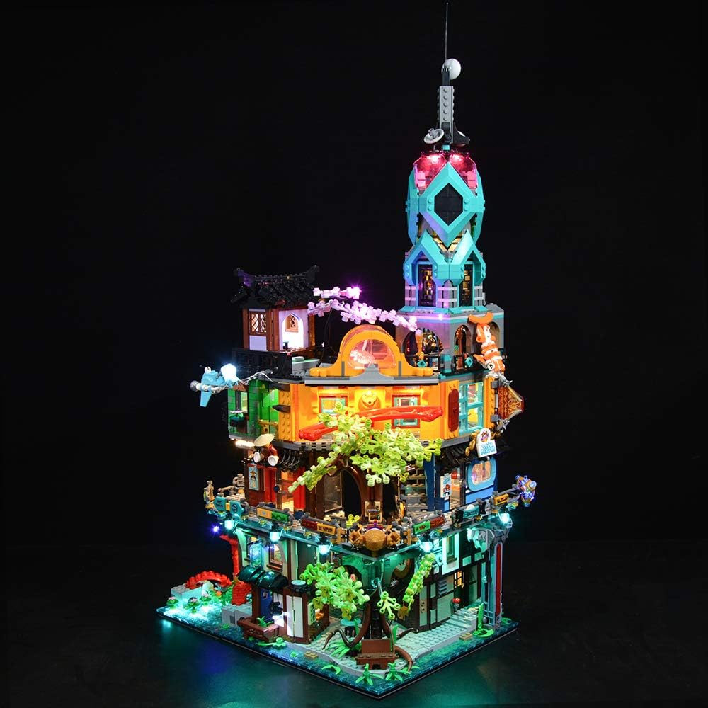 T-Club RC LED Light Kit for Lego 71741 Ninjago City Gardens, Lighting Kit Compatible with Lego 71741 (Not Include Building Block Set) (RC Version)