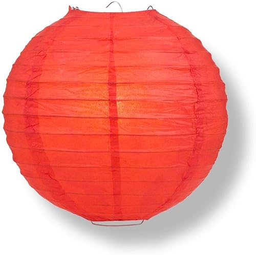 Linterna de papel redonda, nervaduras uniformes, para colgar (focos no incluidos)