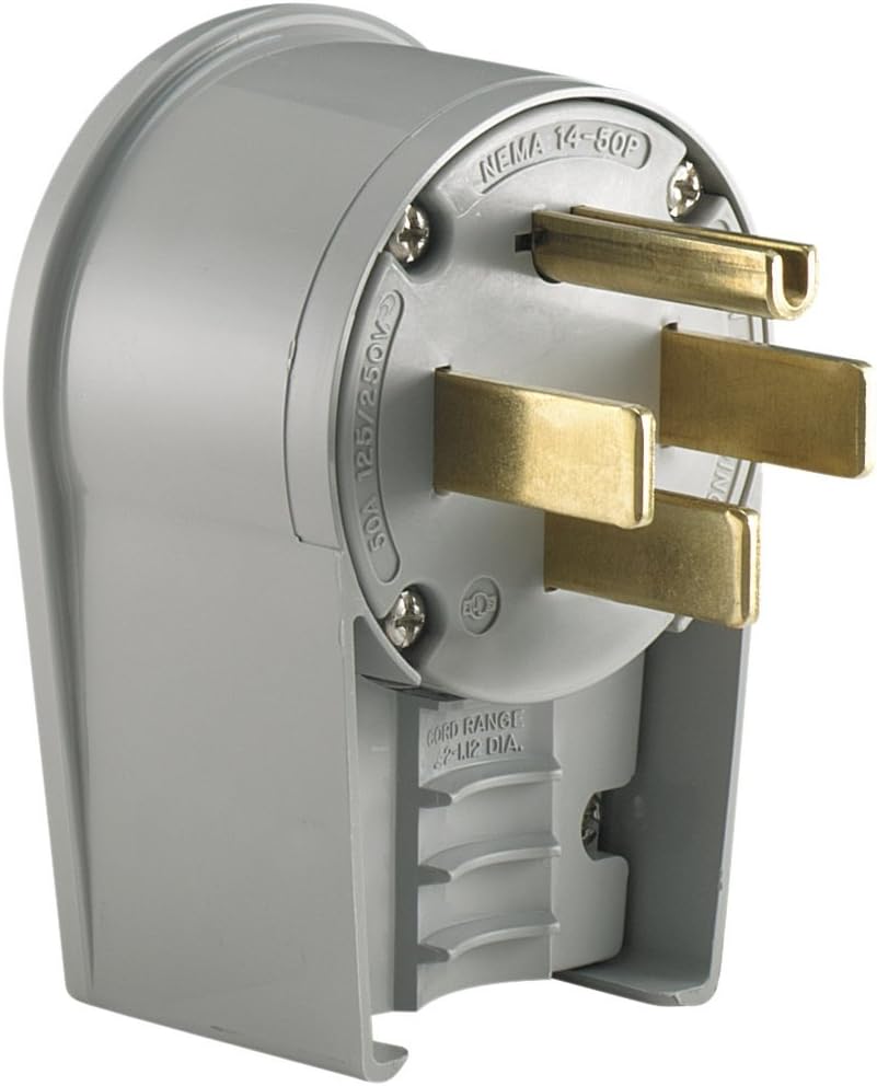 Eaton 5752AN 50 Amp 125/250V 1450 Industrial Power Plug, Gray