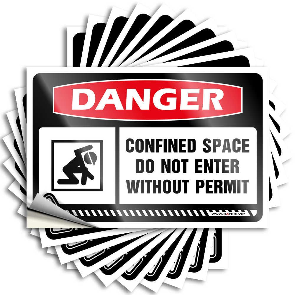 Funny Decor Saying Durable Hard | Danger Confined Space Do Not Enter Without Permit Snarky Self Adhesive Sticker for Alcohol DIY(6X9CM)
