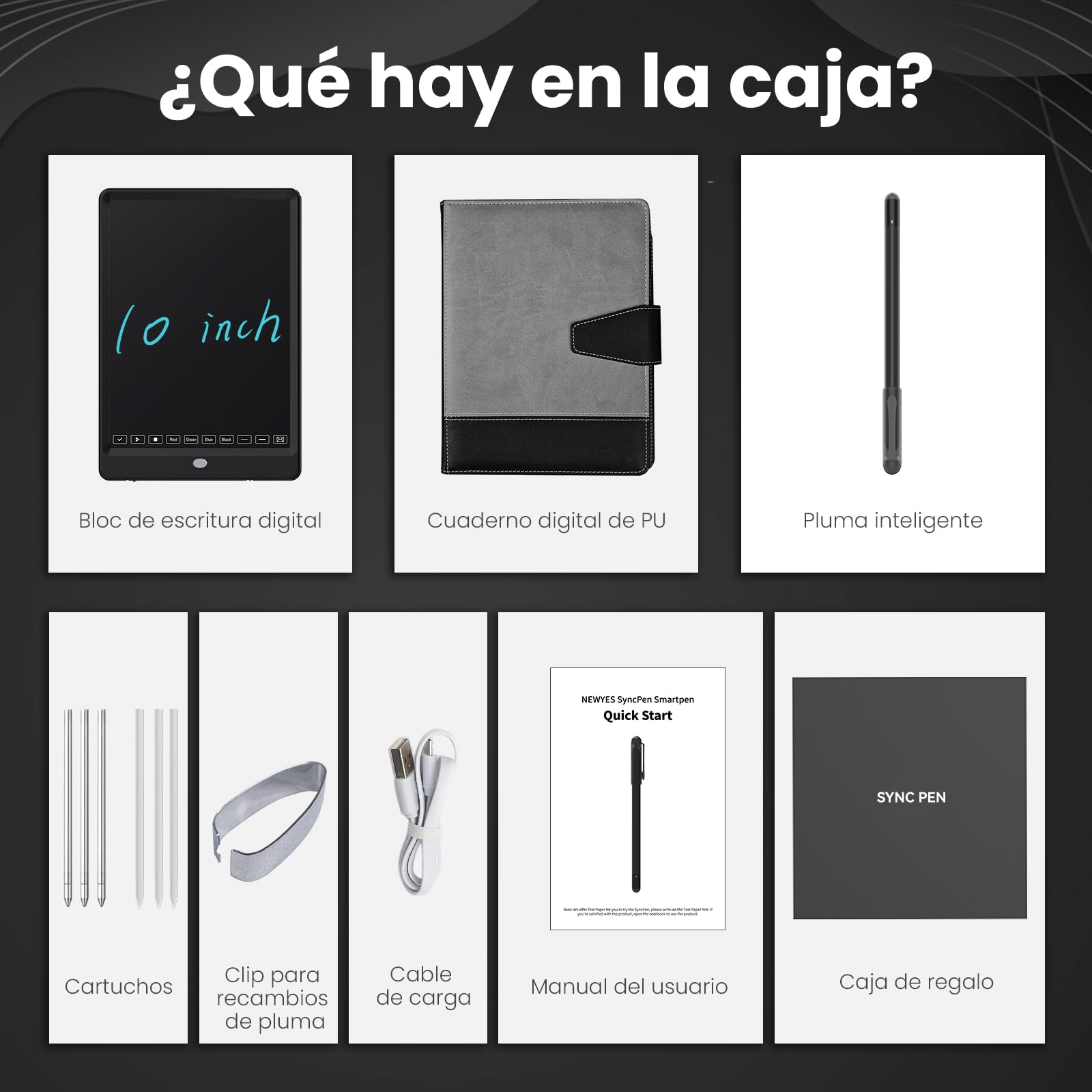 NEWYES SyncPen 3.0 Smart Pen - Synchronisez notes écran papier, compatible iOS Android