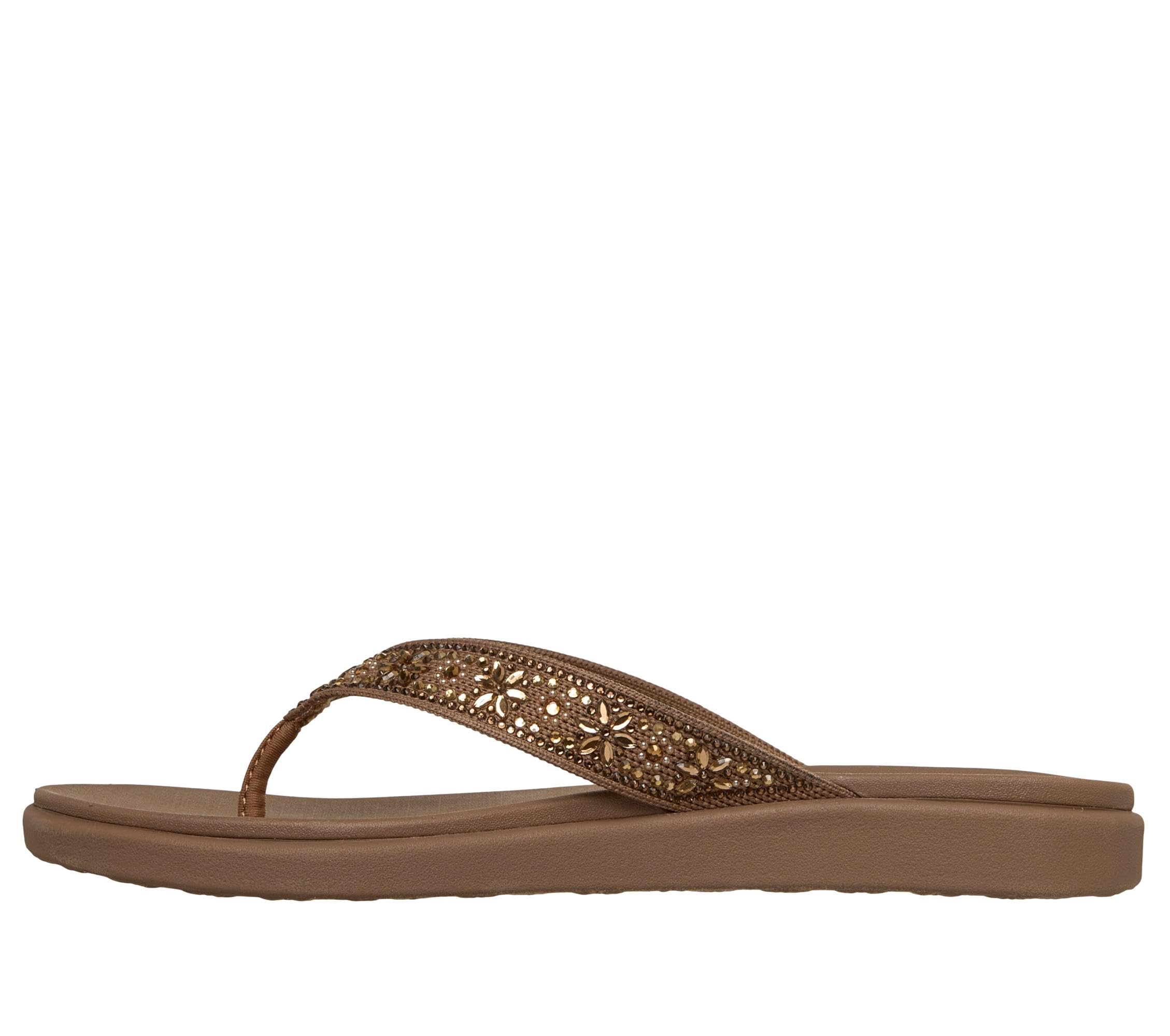Skechers Damen Meditation Luxe - Floral RhinestoneFlache Sandale