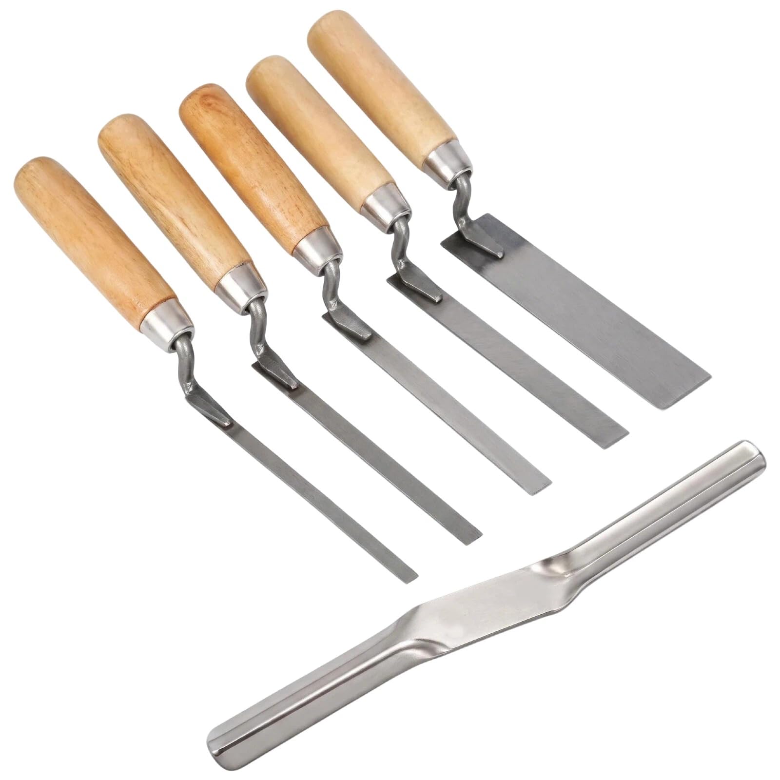 Pointing Trowel Set 6-15mm, Patio Pointing Tool for Slab Gap Filler & Brickwork, Carbon Steel Cement Trowel with Jointing Knife, Tuck Pointer Trowel for Bricklaying Masonry UK