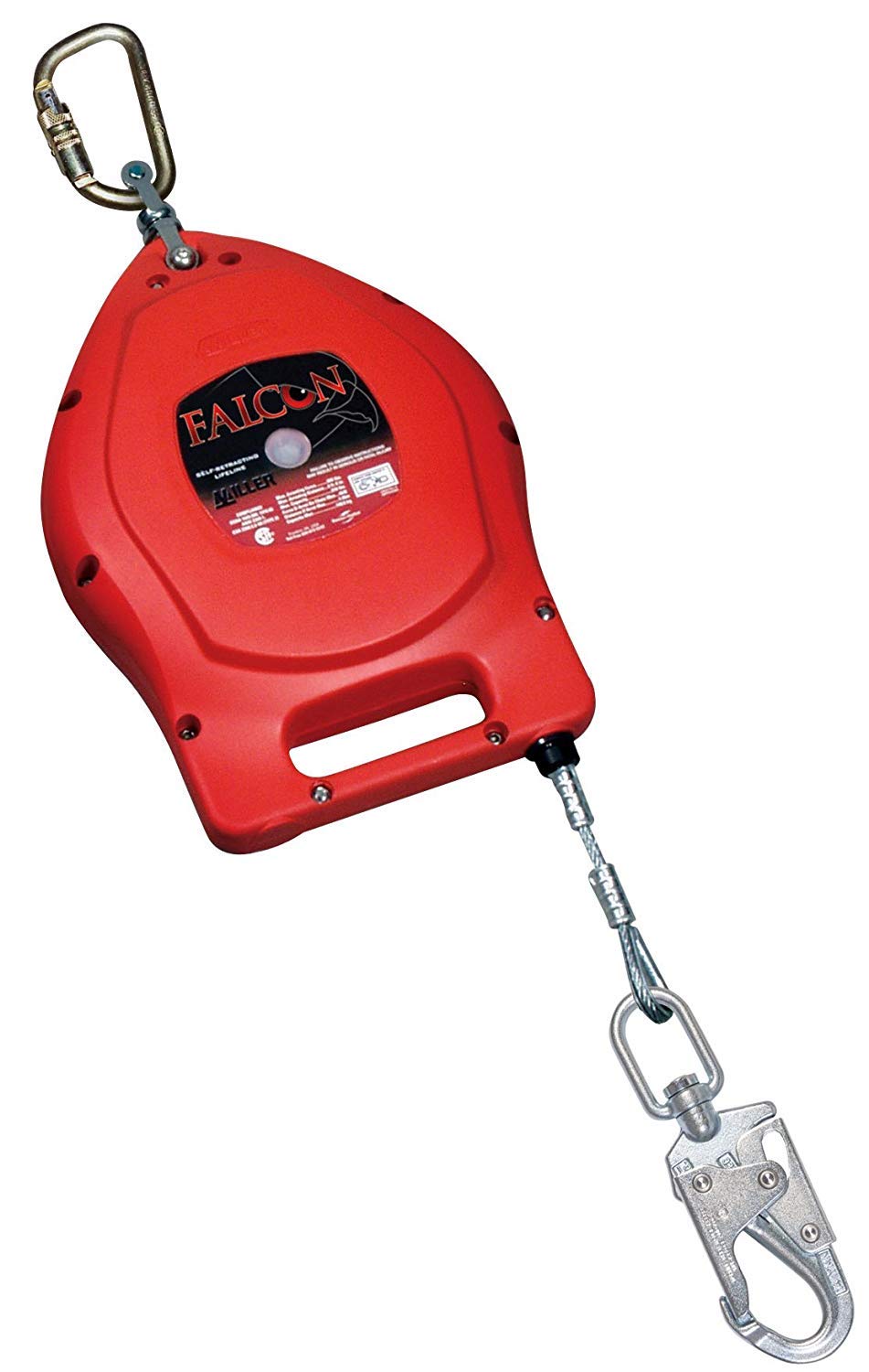 Miller by Honeywell Falcon 50-Foot Galvanized Cable Self-Retracting Lifeline with Tagline and Carabiner, 310 lb. Capacity (MP50G-Z7/50FT)