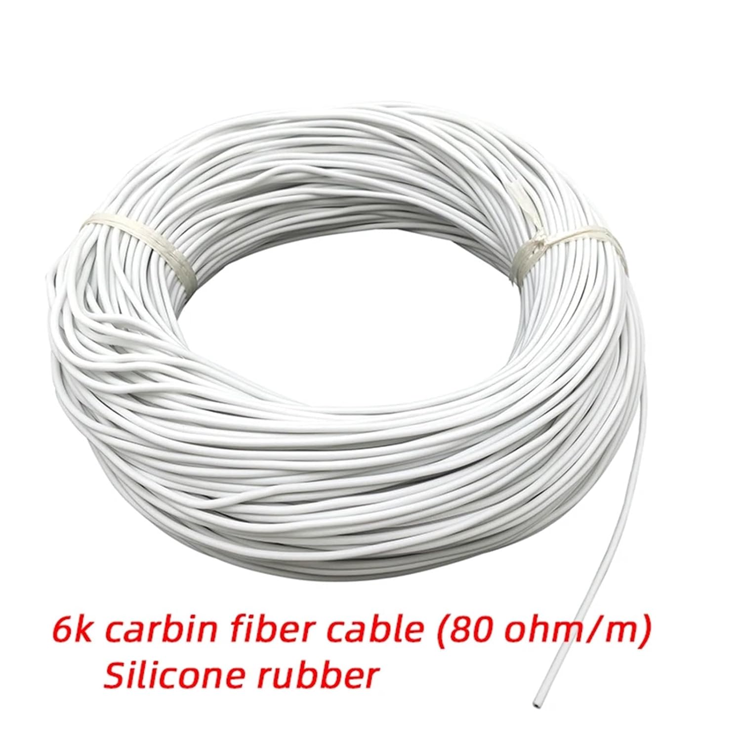 100m 1K 2K 3K 6K Silicone Rubber Insulated Infrared Underfloor Heating System Warm Floor Wire, Carbon Fiber Floor Heating Cable(6k 80ohm)