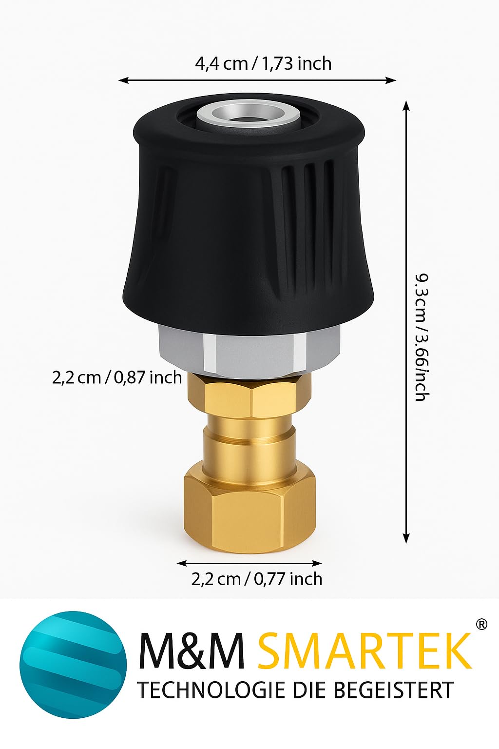 M&M Smartek Adapter Set für Kärcher Quick Connect auf M22 Innengewinde | Schnellkupplung Messing 360° drehbar Anti-Wickel | Ersatzteil für Hochdruckreiniger K2–K7